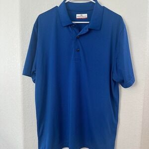 Grand Slam Blue Striped Performance Polo Shirt Golf Athletic‎ Mens size L